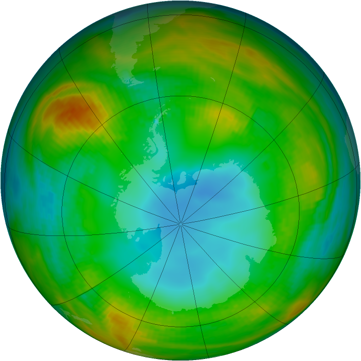 Antarctic ozone map for 02 August 1983